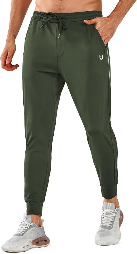 NORTHYARD Men's Running Jogger Pants Athletic Workout Sweatpants with Zipper Pockets Gym Track Jogging Sweatpant ARMYGREEN-2XL