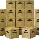 Bankers Box Medium Classic Moving Box, 20-Pack, Reinforced Handles, Tape-Free Assembly, 19 x 14.5 x 15.5 Inches (8817202)
