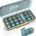 Pill Organizer 3 Times A Day, 7 Day Pill Box 3 Times A Day - Acedada Weekly Vitamin Box Organizer with 7 Separate Containers, Portable Daily Medicine Planner Case for Vitamin Fish Oil Supplement, Blue