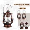 Hortsun 4 Pcs 8 Inch Vintage LED Hurricane Lantern Warm LEDs and Dimmer Switch Battery Operated Farmers Hanging Lantern for Indoor Outdoor Camping Usage Decor