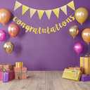 Boao Pre-Strung Congratulations Banner Sign Glitter Congratulation Banner 10 ft Congrats Garland for Graduation, Wedding, Retirement, Baby Shower, Birthday, Celebration Party Decorations (Gold)
