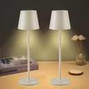 IMQSQIK 2Pack Cordless Table Lamps USB Rechargeable Simplicity Desk Lamp Built-in 4600 mAh Battery LED Battery Operated lamp with Touch Control Table lamp - Bedroom/Desk/Reading/Patio (Apricot)