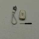 JOYEAR for Toyota Keychain with Key Fob Cover Compatible with 2025 Camry,2021-2024 Venza,Grand Highlander,Hilux,Fortuner, Land Cruiser,2022-2024 Tundra,Corolla Cross,Prius 4 Buttons (Silver-White)