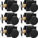 Goldenwarm Privacy Black Door Knobs Interior, Zinc-Alloy Heavy Duty Matte Black Door Knobs Bedroom, Contemporary Interior Door Knob Privacy (6 Pack)