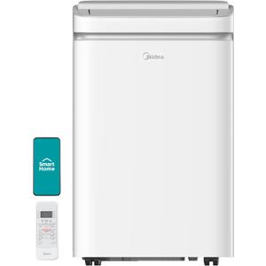 Midea 14,000 BTU ASHRAE (10,000 BTU SACC) Portable Air Conditioner, Cools up to 375 Sq. Ft., with Dehumidifier & Fan mode, Control with Remote, Amazon Alexa & Google Assistant, Easy-to-use and Install