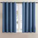 Rutterllow Blackout Curtains for Bedroom, Room Darkening Window Drapes 2 Panels for Living Room, Grommet Top (52x45 Inch, Blue Stone)