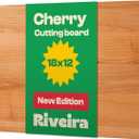 Riveira Cherry Wood Cutting Board  Gourmet Black Cherry Grandeur: 18 x 12 Wooden Cutting Board  Wooden Cutting Boards For Kitchen Decorative  Innovative Juice Grooves Cherry Wooden Chopping Board