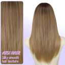 AISI HAIR Beginner Friendly Wigs Ombre Blonde Wig with Bangs for Women, Middle Length NaturalLayered Straight Wig for Daily Party