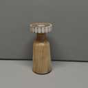 HD Designs Wood Large Candle Holder 8"