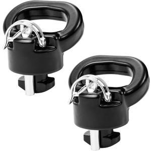 60617 Puck System Gooseneck Safety Chain Anchors, Compatible with 2013-2025 Dodge RAM 2500 3500, Heavy Duty Cast Steel Gooseneck Tow Hitch Safety Anchors 30000 lbs GTW