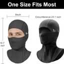 Cold Weather Balaclava Ski Mask for Men Windproof Thermal Winter Scarf Mask Women Neck Warmer Hood for Cycling (Black)