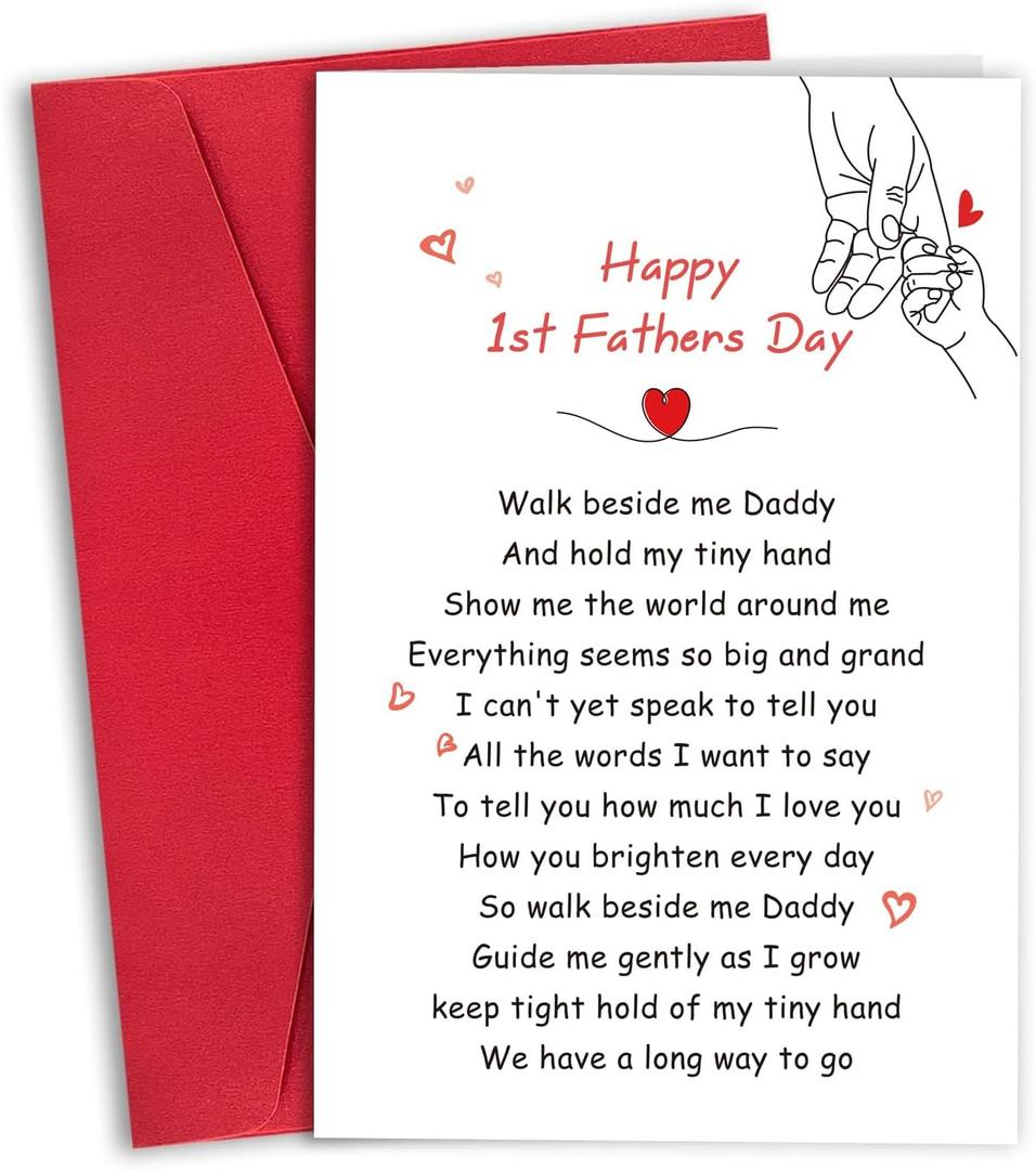 Funny First Fathers Day Card Gifts for Dad, Naughty & Cute 1st Fathers Day Card from Wife & Daughter
