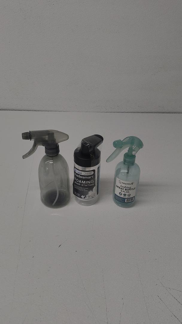 Spray Bottle 8 oz, 14 oz, Foaming Soap Station 10 oz. 3 Pack