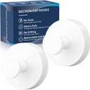 Suction Cup Hooks for Shower,Removable Shower Towel Suction Hooks for Bathroom Wall,Kitchen,Glass,Mirror,Tile to Hang Robes,Loofah-White(2-Pack)