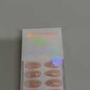 BTArtbox Press On Nails Medium - Golden Age, Lamp-Curable Almond Spakly French Tip Press On Nails with Glue and Adhesive Tabs for Women, Soft Gel Glue On Nails in 15 Sizes - 30 Stick On Nails Kit