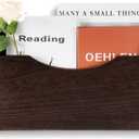 Suzile Wall Mounted File Holder Wood Magazine Holder Wall Hanging File Organizer for Office Mail Magazine Letter Paper Folder Organization(Brown)
