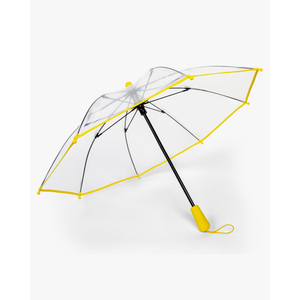 ShedRain Kids Light Up Umbrella – Clear See-Through Bubble Umbrella with Yellow Trim & Handle, Manual Open