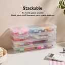 novelinks Plastic Clear Storage Containers for Organizing, Craft Storage Organizers and Stackable Storage Bins with Lids for Pencil Box, Bead, Cookie Cutter, Board Game (6 Pack Large)
