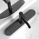 Dreatim Kitchen Faucet Absorbent Mat - Diatomite Stone Sink Tray, Quick Drying, Modern Design - Durable Faucet Drip Mat for Kitchen Sink and Bathroom Counter [17.7" x 3.9", Dark Grey]