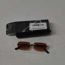 SDINM Rimless Sunglasses for Men Women Fashion Small Narrow Rectangle Sun Glasses Shades 90s Eyewear (Gradient Brown)