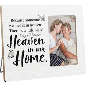 Memorial Gifts for Loss Loved One, Sympathy Picture Frame, Because Someone We Love Is in Heaven, 4x6 Inch Photo