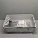 23.6''x16''x12'' Enclosed Stainless Steel Litter Box with Lid, XL Sifting Litter Box for Pine Pellets, High Sides Metal Litter Box System for Big Cats, Anti-Leakage, Easy Cleaning, Less Tracking (Large)