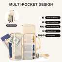 Gym Magnetic Water Bottle Holder with Adjustable Shoulder Strap and Phone Pocket,Holds 30/40oz Bottle Sleeve with Handle/Handleless,7 Card Pockets (White)