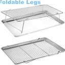 Tebery 304 Grade Stainless Steel Baking Rack 3-Tier Stackable Cooling Rack Set for Baking Cooking Grilling - 16.5" x 12"