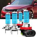 Upgraded Halogen Headlight Bulbs Fit For Kia Optima 2014-2015,H7 High Beam H11/H8/H9 Low Beam High Performance Headlights,6000K White,Plug n Play,4-Pack