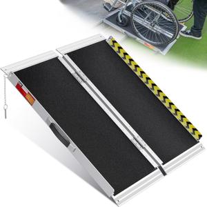 VNN Portable Wheelchair Ramp 3FT, Non-Slip Aluminum Ramps for Wheelchairs for Home, Handicap Wheelchair Ramps for Home Steps, Aluminum Loading Dock Plates, Doorways, Curbs, Stairs (3FT (Usable height 3-9 inch))