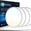 Dimmable 15.7 Inch LED Flush Mount Ceiling Light, 30W 3200LM, 3000K/ 4000K/ 5000K CCT Selectable Led Ceiling Light Flat Light, Dimmable from 5% to 100% for Bedroom, Hallway, Play Room, White 4PK