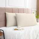 Warmstar Cotton Pillow Cases Standard Size Set of 2, 600 Thread Count Pillowcases 20x26 Inches, Soft Long Staple Cotton Pillowcases Breathable with Envelope Closure, Ivory White