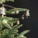 Antique Gold Finish Bell Garland, 7FT Scandinavian Christmas Decor with 15 Bells, Rustic Farmhouse Holiday Garland for Tree, Mantel, Wall Decorations - Vintage European Style Holiday Ornaments