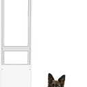 XLarge Dog Door for Sliding Glass Doors, Adjustable 75.39" to 81.3" Slider Height, Extra Large Dog Door for Sliding Glass Door, All-Metal Framed & Lockable Panel