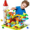 Marble Run Toy Motorized Elevator Marble Maze Kit with Perpetual Motion Machine, Building Block Educational Construction Game Playset STEM Learning Hand Eye Coordination Training Unlimited DIY