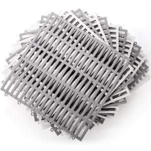 12 Pcs 12"x12" Interlocking Shower Floor Tiles, Non-Slip Drainage Pool Mat with Hole, Rubber Modular Vented Splicing Cushion for Bathroom Deck Patio Balcony Kitchen Garage Shed Indoor, 2 Color