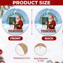 2 x Santas Favorite Teacher Ornament Christmas Tree Decoration for Educators, Funny for Teachers, Ceramic Ornament with Santa, Great for Staff Parties