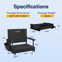 VIVOHOME Stadium Seats with Back Support and Cushion, 2 Pack Portable Bleacher Chairs with Cup Holder and Shoulder Strap, 18.1 x 14.0 x 17.1 in (Black)