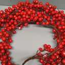 TURNMEON 6 Ft Red Christmas Garland Decorations Red Berries Garland Xmas Garlands for Decoration Christmas Artificial Garland for Mantle Fireplace Table Stairs Railing Indoor Outdoor Winter Holiday
