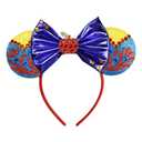 JIAHANG Mouse Ears Princess Headband with Sequin, Hair Bow Hair Hoop, Masquerade Party Decoration Princess Headwear Hair Accessories for Women Girls