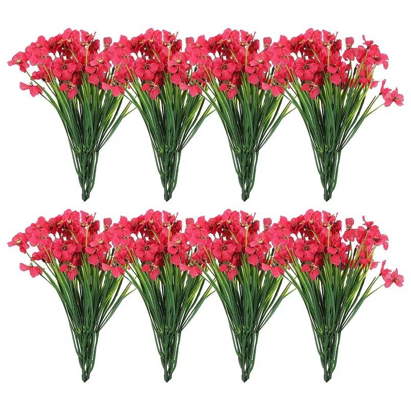 Artificial Flower Heads, Plastic Fake Plants Hydrangea Faux 24pcs