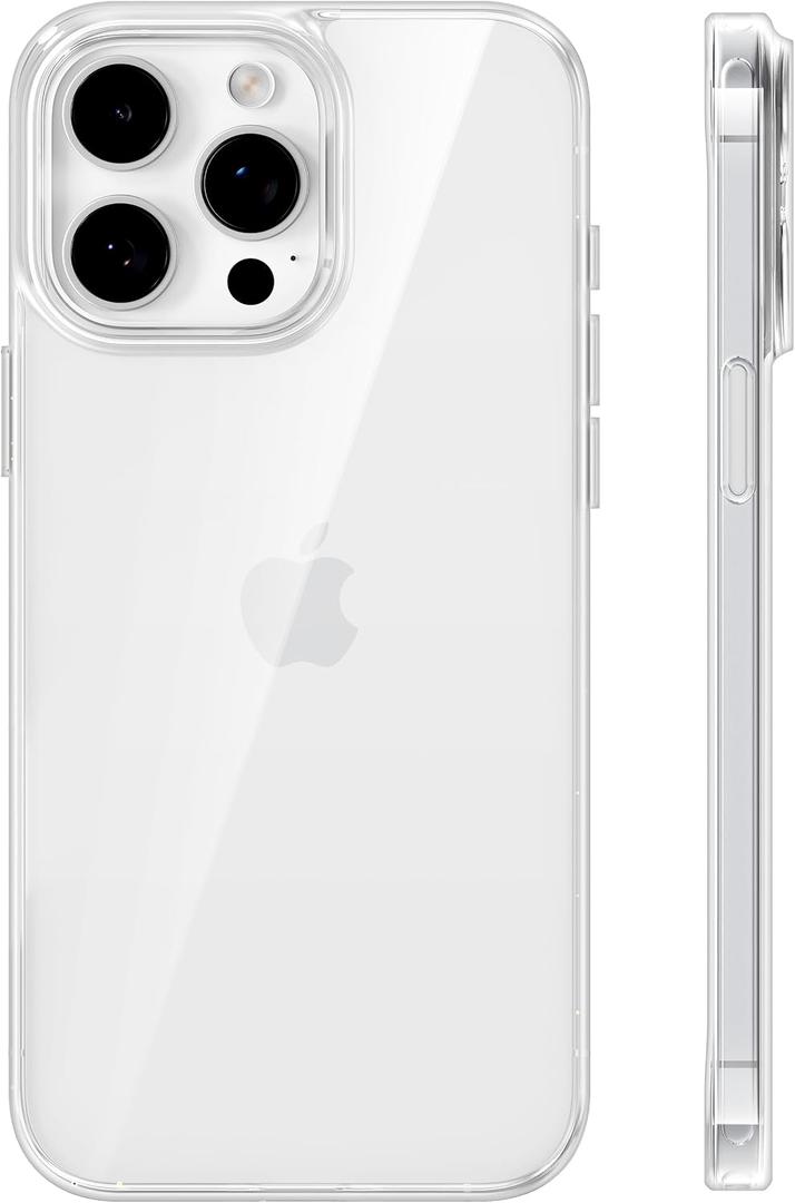 TORRAS Crystal Clear for iPhone 15 Pro Max Case, [Anti-Yellowing][Military-Grade Protection], Slim Transparent Anti-Scratch Back, Soft Bumper, Non-Slip Protective Phone Cover, Clear
