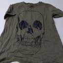 Veatzaer Womens Short Sleeve Crewneck Skull Print Distressed T Shirt Casual Loose Tee Summer Tops Green S