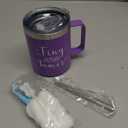 LiqCool Daycare Teacher Appreciation Gifts, Tiny Human Tamer Teacher Mug, Daycare Provider Preschool Teacher Gifts for Women, 12 Oz Travel Insulated Novelty Teacher Coffee Mug(Purple)