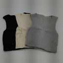 SweatyRocks Women's Ribbed Knit Crop Sleeveless V-Neck Sweater Vest Crop Tank Top 3 Pack, Beige, Gray, Black, S