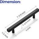 Ravinte 25 Pack 7.38'' Square Cabinet Pulls Matte Black Stainless Steel Kitchen Drawer Pulls Cabinet Handles 7-3/8Length,5 Hole Center