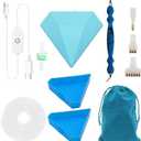 Diamond Art Painting Vacuum Pen Kit, Electric Diamond Art Pen with Storage Tray, No Wax Needed Diamond Art Accessories DIY 5D Art Craft Jewelry Bead Rhinestones(Blue)