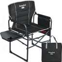 SUNNYFEEL Camping Directors Chair, Heavy Duty,Oversized Portable Folding Chair with Side Table, Pocket for Beach, Fishing,Trip,Picnic,Lawn,Concert Outdoor Foldable Camp Chairs (Padded Black)