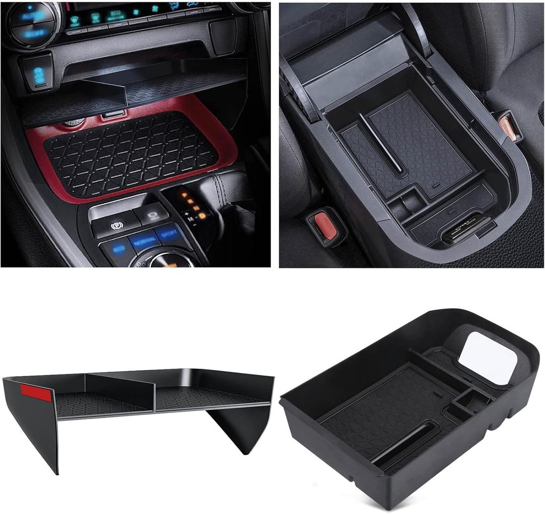 Upgraded Center Console Organizer Compatible with Toyota RAV4 2025 2024 2023 2022 2021 2020 2019 Interior Accessories, Gear Shift Storage Tray Secondary Box Insert Divider - 2pcs