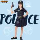 Spooktacular Creations Girl Police Costume, Toddler Police Officer Costume Set, Cop Outfit for Kids Halloween DressUp, Cosplay, Carnival, Themed Party (Small, 5-7 yrs)